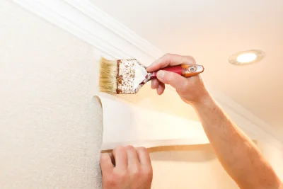 Pose de papier peint à la Celle-Saint-Avant — revêtements muraux et toiles de verre